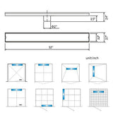 DESFAU Tile Insert Linear Shower Drain, 24-Inch Brushed Nickel Shower Floor Drain JD47032500BN6US#KL