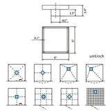 DESFAU Square Shower Drain 6-Inch, Tile Insert Square Drain JD47030900BNUS