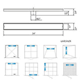 DESFAU Tile Insert Linear Shower Drain, 24-Inch Brushed Nickel Shower Floor Drain JD47032500BN6US#KL