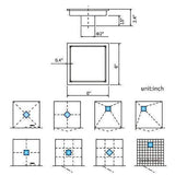 DESFAU Square Shower Drain 6-Inch, Tile Insert Square Drain JD47030900BNUS