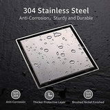 DESFAU Square Shower Drain 6-Inch, Tile Insert Square Drain JD47030900BNUS