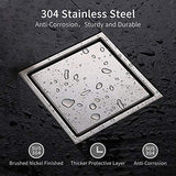 DESFAU Square Shower Drain 6-Inch, Tile Insert Square Drain JD47030900BNUS