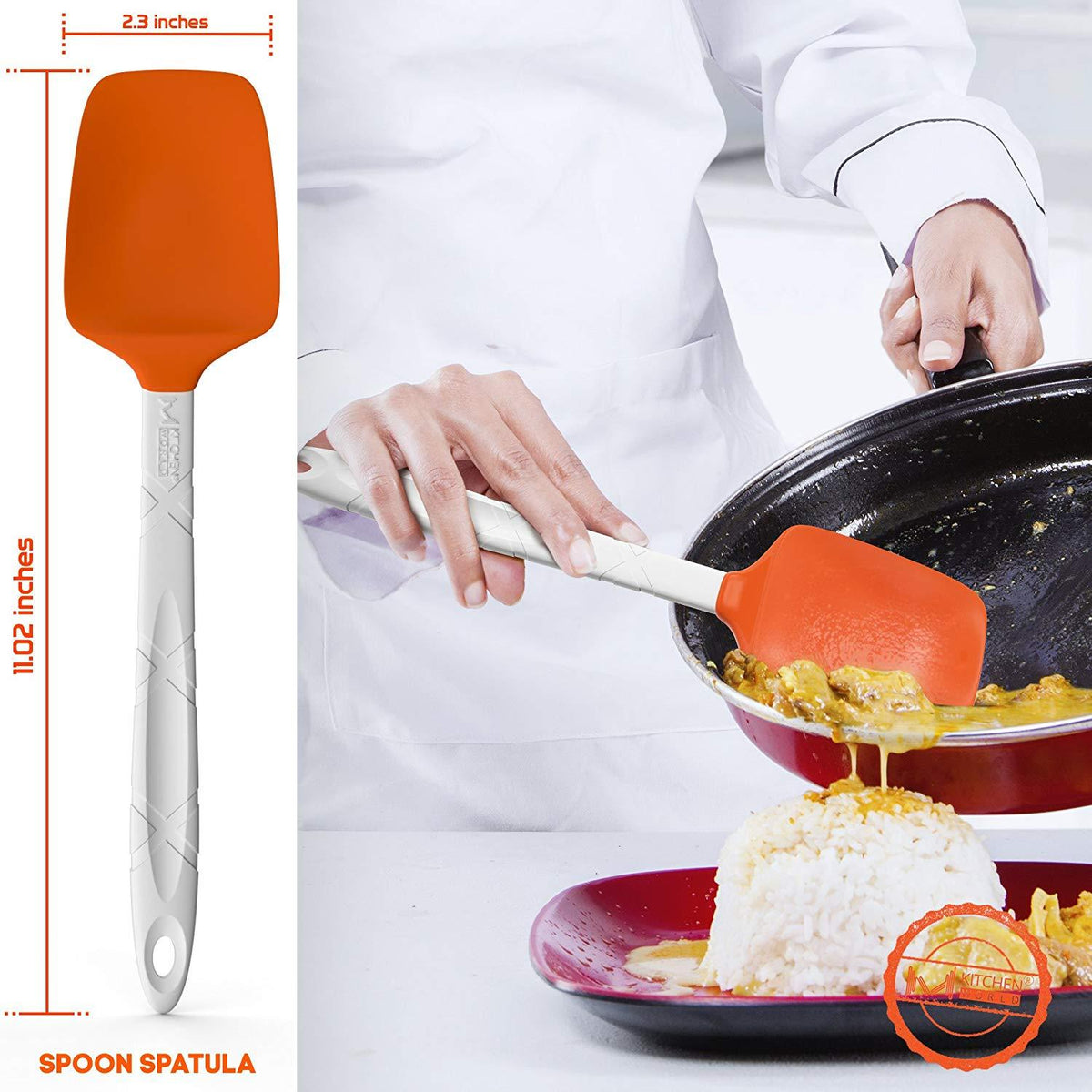 4-Piece M KITCHEN WORLD Silicone Spatula Set for Cooking