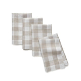 Solino Home 100% Pure Linen Checks Table Runner – Natural & White Check Table Runner – 14 x 72 Inch Runner for Dinner, Indoor and Outdoor Use