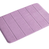 24" x 17" Microfiber Memory Foam Bath Mat with Anti-Skid Bottom Non-Slip Quickly Drying Gray Striped Pattern