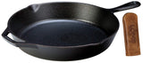 Lodge 12 Inch Cast Iron Skillet. Pre-Seasoned Cast Iron Skillet with Red Silicone Hot Handle Holder.