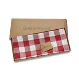 Solino Home 100% Pure Linen Checks Table Runner – Natural & White Check Table Runner – 14 x 72 Inch Runner for Dinner, Indoor and Outdoor Use