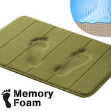 24" x 17" Microfiber Memory Foam Bath Mat with Anti-Skid Bottom Non-Slip Quickly Drying Gray Striped Pattern