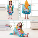 Kids Hooded Beach Bath Towel for Age 2-7 Years - Swim Pool Coverup Poncho Cape Multi-use for Bath/Shower/Pool/Swim 24" x 48" (Butterfly)