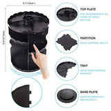 sanipoe 360 Rotating Makeup Organizer, DIY Adjustable Makeup Carousel Spinning Holder Storage Rack, Large Capacity Make up Caddy Shelf Cosmetics Organizer Box, Best for Countertop, Black