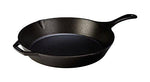 Lodge 12 Inch Cast Iron Skillet. Pre-Seasoned Cast Iron Skillet with Red Silicone Hot Handle Holder.