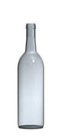 North Mountain Supply 750ml Glass Bordeaux Wine Bottle Flat-Bottomed Cork Finish - Case of 12 - Clear/Flint