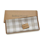Solino Home 100% Pure Linen Checks Table Runner – Natural & White Check Table Runner – 14 x 72 Inch Runner for Dinner, Indoor and Outdoor Use