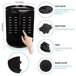 sanipoe 360 Rotating Makeup Organizer, DIY Adjustable Makeup Carousel Spinning Holder Storage Rack, Large Capacity Make up Caddy Shelf Cosmetics Organizer Box, Best for Countertop, Black