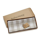 Solino Home 100% Pure Linen Checks Table Runner – Natural & White Check Table Runner – 14 x 72 Inch Runner for Dinner, Indoor and Outdoor Use
