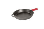 Lodge 12 Inch Cast Iron Skillet. Pre-Seasoned Cast Iron Skillet with Red Silicone Hot Handle Holder.