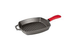 Lodge 10.5 Inch Square Cast Iron Grill Pan. Pre-seasoned Grill Pan with Easy Grease Draining for Grilling Bacon, Steak, and Meats.