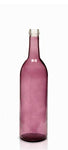 North Mountain Supply 750ml Glass Bordeaux Wine Bottle Flat-Bottomed Cork Finish - Case of 12 - Clear/Flint