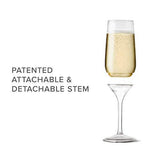 TOSSWARE 9oz Flute - recyclable champagne plastic cup - SET OF 12 - stemless, shatterproof and BPA-free flute glasses