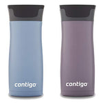 Contigo AUTOSEAL West Loop Vaccuum-Insulated Stainless Steel Travel Mug, 16 oz, Stainless Steel/Monaco Blue, 2-Pack