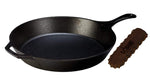 Lodge 12 Inch Cast Iron Skillet. Pre-Seasoned Cast Iron Skillet with Red Silicone Hot Handle Holder.