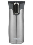 Contigo AUTOSEAL West Loop Vaccuum-Insulated Stainless Steel Travel Mug, 16 oz, Stainless Steel/Monaco Blue, 2-Pack