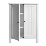 VASAGLE UBCB60W Bathroom Floor Storage Cabinet with Double Door Adjustable Shelf, 23.6”L x 11.8”W x 31.5”H, White