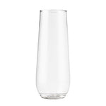 TOSSWARE 9oz Flute - recyclable champagne plastic cup - SET OF 12 - stemless, shatterproof and BPA-free flute glasses