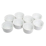 Set of 8,4 oz Porcelain Ramekins Bakeware Set, White Porcelain Baking Cups for Pudding, Creme Brulee, Custard Cups and Souffle Dishes, Durable 4 ounce Ramekins for Baking, Cooking, Serving and More