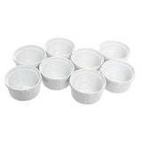 Set of 8,4 oz Porcelain Ramekins Bakeware Set, White Porcelain Baking Cups for Pudding, Creme Brulee, Custard Cups and Souffle Dishes, Durable 4 ounce Ramekins for Baking, Cooking, Serving and More