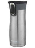 Contigo AUTOSEAL West Loop Vaccuum-Insulated Stainless Steel Travel Mug, 16 oz, Stainless Steel/Monaco Blue, 2-Pack