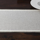Solino Home 100% Pure Linen Checks Table Runner – Natural & White Check Table Runner – 14 x 72 Inch Runner for Dinner, Indoor and Outdoor Use
