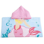 Kids Hooded Beach Bath Towel for Age 2-7 Years - Swim Pool Coverup Poncho Cape Multi-use for Bath/Shower/Pool/Swim 24" x 48" (Butterfly)