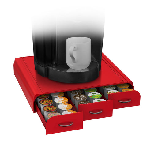 Mind Reader 'Anchor' Triple Drawer K-Cup Dolce Gusto, CBTL, Verismo Single Serve Coffee Pod Holder, Black