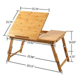 Laptop Desk Nnewvante Table Adjustable 100% Bamboo Foldable Breakfast Serving Bed Tray FBA_BWZ-ZS1