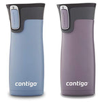 Contigo AUTOSEAL West Loop Vaccuum-Insulated Stainless Steel Travel Mug, 16 oz, Stainless Steel/Monaco Blue, 2-Pack