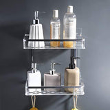 KES 2-Tier Bathroom Shelf No Drill Rectangle Shower Caddy Organizer Aluminum Without Drilling Screw Free Wall Mount Anodized, A4028BDF