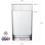 Classic 8-piece Premium Quality Plastic Tumblers | 4 each: 12-ounce and 16-ounce Clear