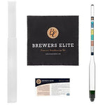 Brewer's Elite Hydrometer & Test Jar Combo, Hardcase, Cloth - Triple Scale Specific Gravity ABV Tester- for Wine, Beer, Mead and Kombucha