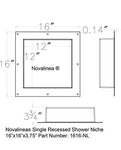 Large Double Recessed Shower Niche, Ready to Tile, 25" x 17" x 3.75" by Novalinea