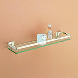 Organize It All Wall Mounting Glass Shelf with Nickle Finish and Rail