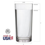 Classic 8-piece Premium Quality Plastic Tumblers | 4 each: 12-ounce and 16-ounce Clear