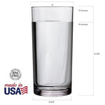 Classic 8-piece Premium Quality Plastic Tumblers | 4 each: 12-ounce and 16-ounce Clear