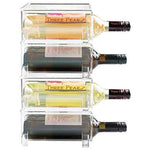 mDesign Plastic Free-Standing Water Bottle and Wine Rack Storage Organizer for Kitchen Countertops, Table Top, Pantry, Fridge - Stackable, Each Rack Holds 1 Bottle, 2 Pack - Clear