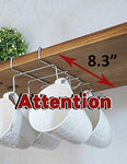 bafvt Coffee Mug Holder - 304 Stainless Steel Cup Rack Under Cabinet, 10Hooks, Fit for The Cabinet 0.8" or Less