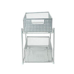 Mind Reader 2 Tier Metal Mesh Storage Baskets Organizer, Home, Office, Kitchen, Bathroom, Silver