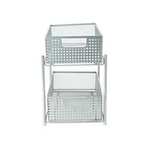 Mind Reader 2 Tier Metal Mesh Storage Baskets Organizer, Home, Office, Kitchen, Bathroom, Silver