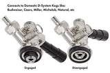 Kegco KC KT85D-L Beer Keg Coupler D System Tap Lever Handle, Black