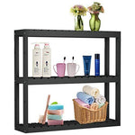 Bathroom Shelf 3-Tier Wall Mount Shelf Living Room Kitchen Adjustable Free Standing Multifunctional Utility by Domax