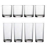 Classic 8-piece Premium Quality Plastic Tumblers | 4 each: 12-ounce and 16-ounce Clear